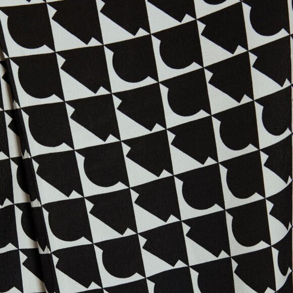 ZARA BLACK & CREAM GEOMETRIC PATTERN SLIT SKIRT, SIZE: XS, LIKE NEW - Picture 5 of 9